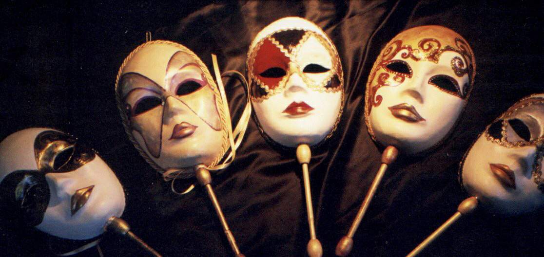 Five full face masks - with sticks