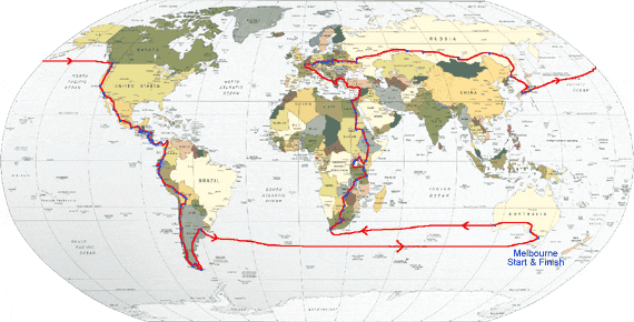 World map of my trip